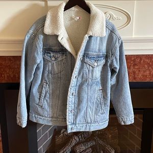 Pacsun denim jean jacket with fleece lining